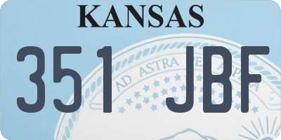 KS license plate 351JBF