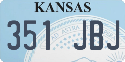 KS license plate 351JBJ