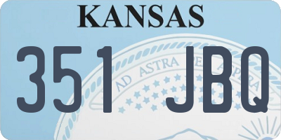 KS license plate 351JBQ