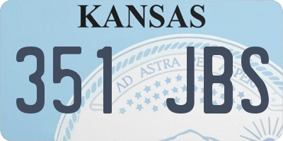 KS license plate 351JBS