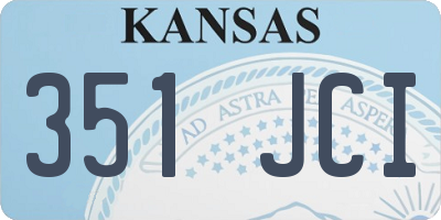 KS license plate 351JCI