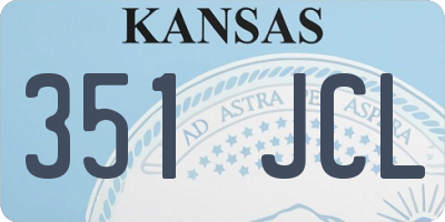 KS license plate 351JCL