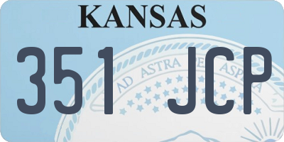 KS license plate 351JCP