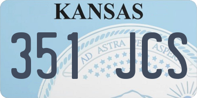 KS license plate 351JCS