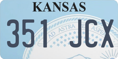 KS license plate 351JCX