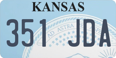 KS license plate 351JDA