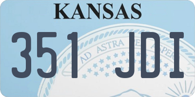 KS license plate 351JDI