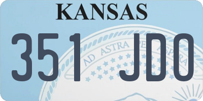 KS license plate 351JDO