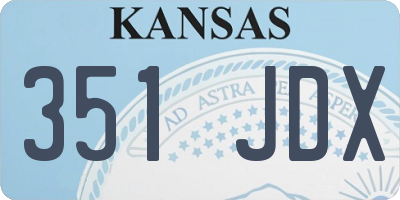 KS license plate 351JDX