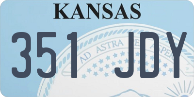 KS license plate 351JDY