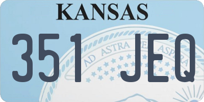 KS license plate 351JEQ