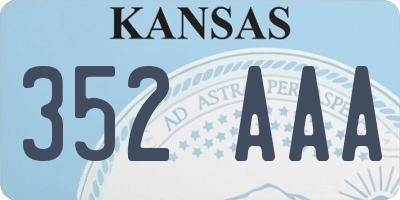 KS license plate 352AAA