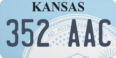 KS license plate 352AAC