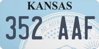 KS license plate 352AAF