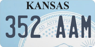 KS license plate 352AAM