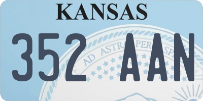 KS license plate 352AAN