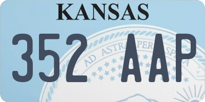 KS license plate 352AAP