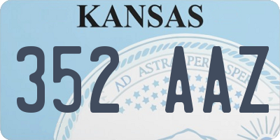 KS license plate 352AAZ