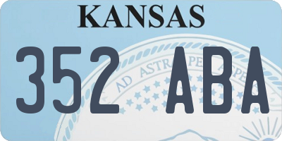 KS license plate 352ABA