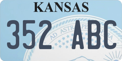 KS license plate 352ABC