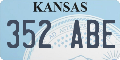 KS license plate 352ABE