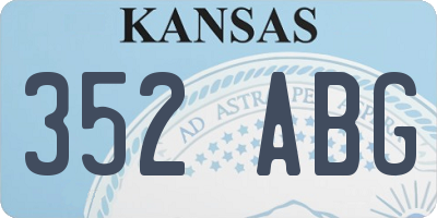 KS license plate 352ABG