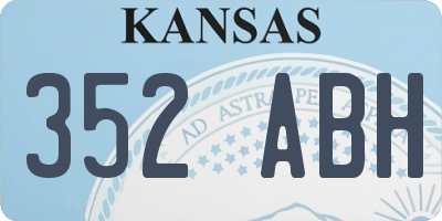 KS license plate 352ABH