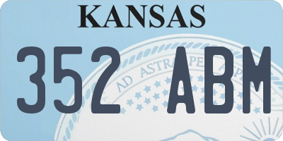 KS license plate 352ABM
