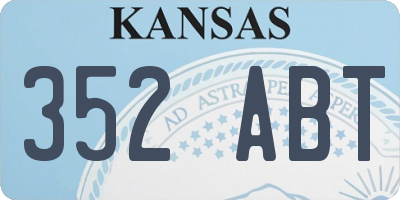 KS license plate 352ABT