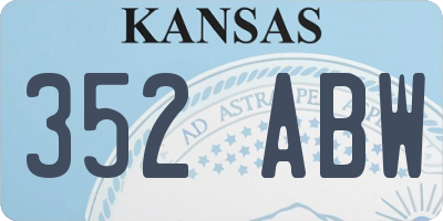 KS license plate 352ABW