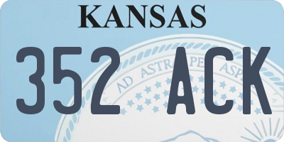 KS license plate 352ACK