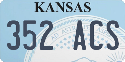 KS license plate 352ACS