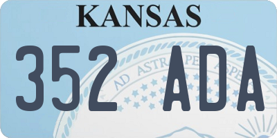 KS license plate 352ADA
