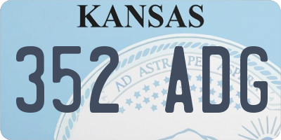 KS license plate 352ADG