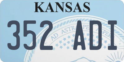 KS license plate 352ADI