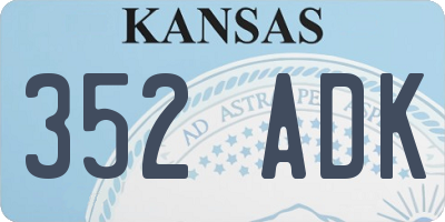 KS license plate 352ADK