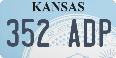 KS license plate 352ADP