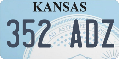 KS license plate 352ADZ