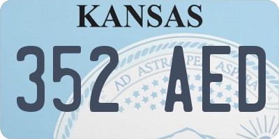 KS license plate 352AED