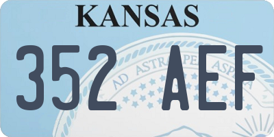KS license plate 352AEF