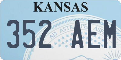 KS license plate 352AEM