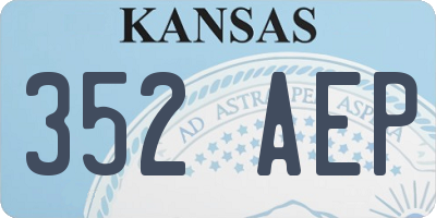 KS license plate 352AEP