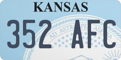 KS license plate 352AFC
