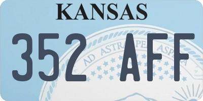 KS license plate 352AFF