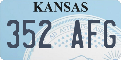 KS license plate 352AFG