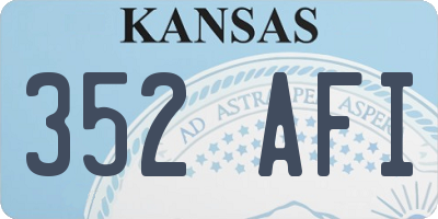 KS license plate 352AFI