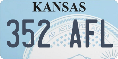 KS license plate 352AFL