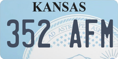 KS license plate 352AFM