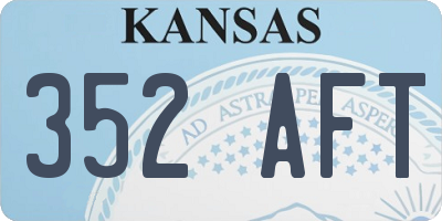 KS license plate 352AFT