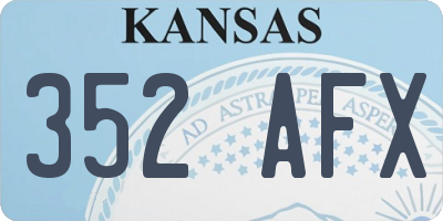 KS license plate 352AFX